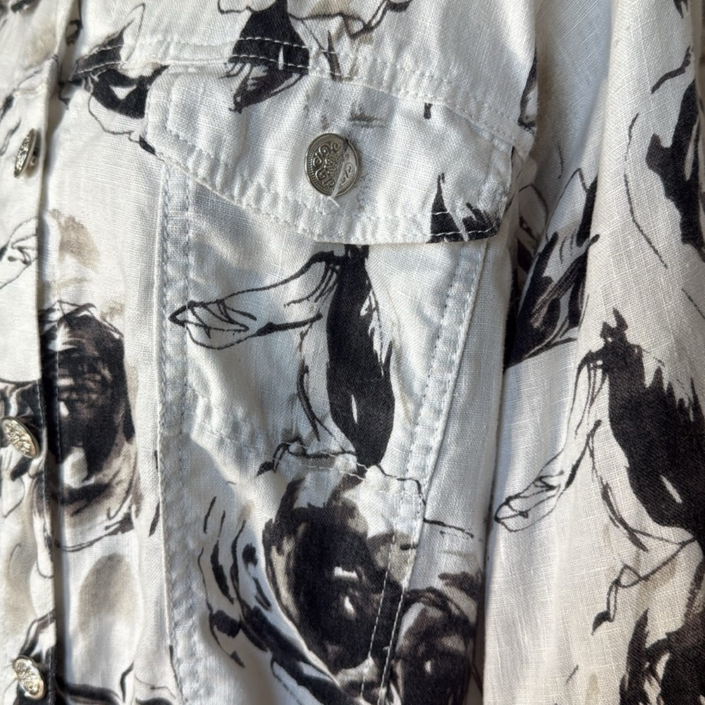 Saint Tropez West Woman 1X Floral Print Jacket - Picture 3 of 8